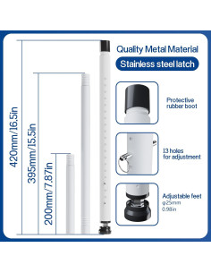 Barra de Seguridad Ajustable WooFog para Puertas y Ventanas 43-127 cm 2
