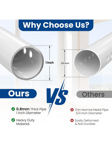 Barra de Seguridad Ajustable WooFog para Puertas y Ventanas 43-127 cm