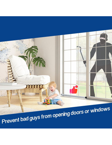 Barra de Seguridad Ajustable WooFog para Puertas y Ventanas 43-127 cm