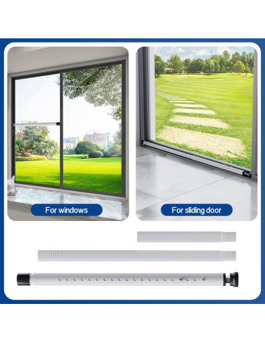Barra de Seguridad Ajustable WooFog para Puertas y Ventanas 43-127 cm