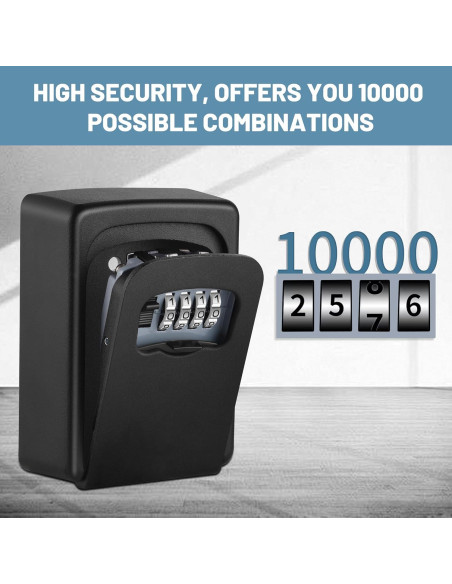 Caja de Llave de Seguridad AMMIY Montada en Pared 5 Llaves