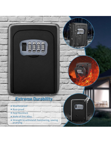 Caja de Llave de Seguridad AMMIY Montada en Pared 5 Llaves