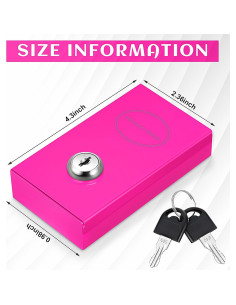 Caja de Metal para Jugadores Reallnaive - Ahorro Portátil Rojo Rosa 2