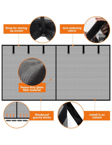 Pantalla Magnética para Garaje Mdavo 4.88x2.13m Cierre Fuerte