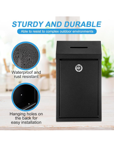 Caja de Donación de Metal Yaocom con Cerradura 26x14.5cm