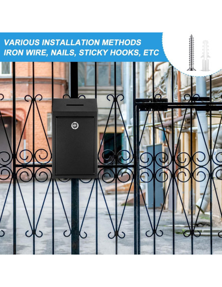 Caja de Donación de Metal Yaocom con Cerradura 26x14.5cm