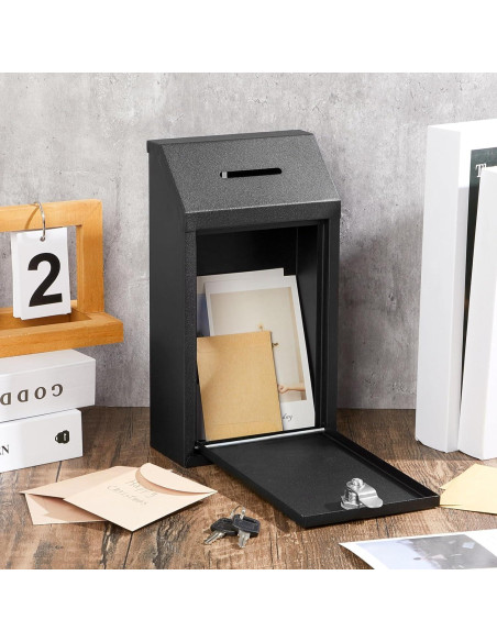 Caja de Donación de Metal Yaocom con Cerradura 26x14.5cm