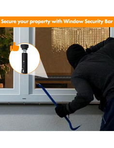 Barra de Seguridad Ajustable EUIJOIP para Puertas y Ventanas 43-130 cm 2