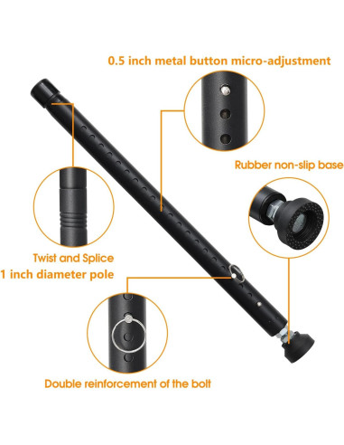 Barra de Seguridad Ajustable EUIJOIP para Puertas y Ventanas 43-130 cm