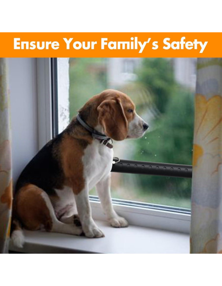 Barra de Seguridad Ajustable EUIJOIP para Puertas y Ventanas 43-130 cm