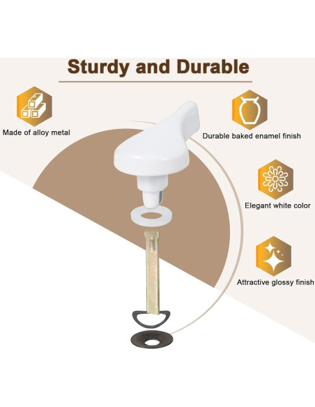 Pestillo deslizante Tobkuxk de metal blanco 3.49 cm