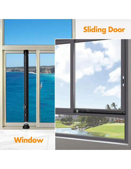 Barra de Seguridad Ajustable EUIJOIP para Puertas y Ventanas 43-130 cm