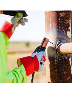 Guantes de Trabajo Wells Lamont 4050 Cuero Doble Palma Grande 2