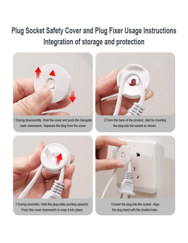 4 Pcs Cubiertas y Organizadores de Enchufes a Prueba de Niños