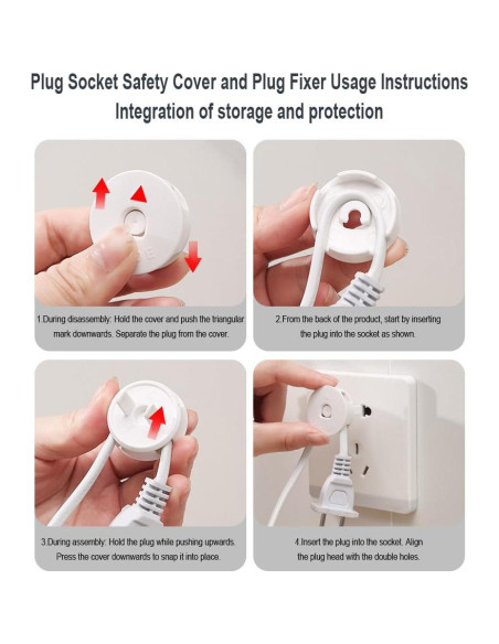 4 Pcs Cubiertas y Organizadores de Enchufes a Prueba de Niños