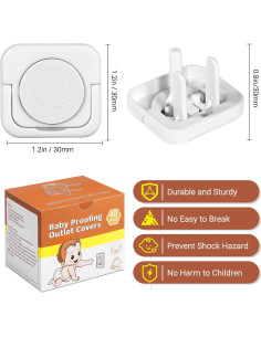 Cubiertas de Enchufe para Niños 40 Unidades Blanco Seguridad 2
