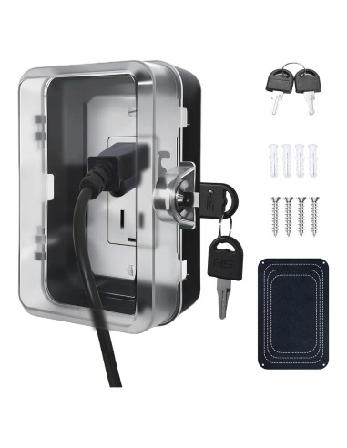 Caja de bloqueo de enchufe a prueba de niños - 1 paquete negro