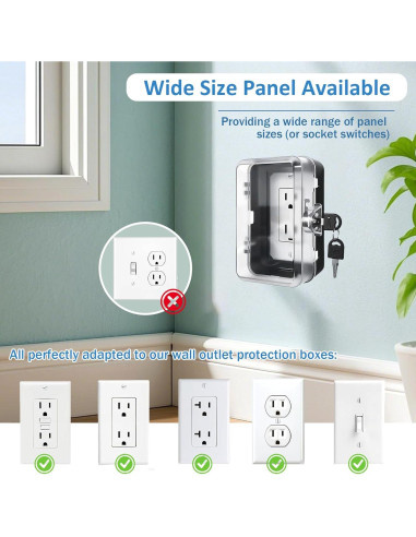 Caja de bloqueo de enchufe a prueba de niños - 1 paquete negro