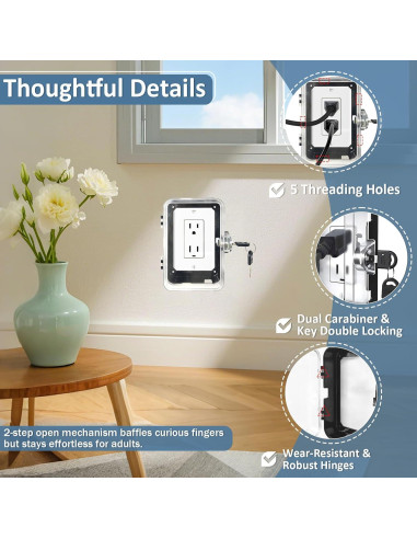 Caja de bloqueo de enchufe a prueba de niños - 1 paquete negro