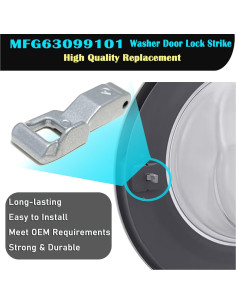 Cerrojo de puerta de lavadora MFG63099101 LG Kenmore Elite - Paquete de 2 2