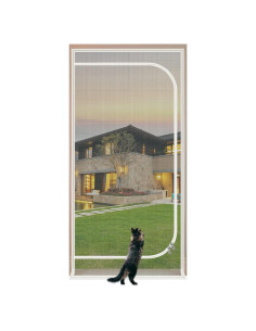 Puerta de Pantalla para Gatos QWR 32x80 cm Reforzada con Cremallera