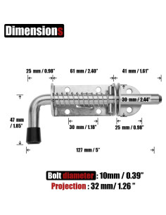 Pasador de Resorte JQK Acero Inoxidable 304 12.8cm 2 Piezas 2