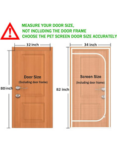Puerta de Pantalla para Gatos QWR 32x80 cm Reforzada con Cremallera 2