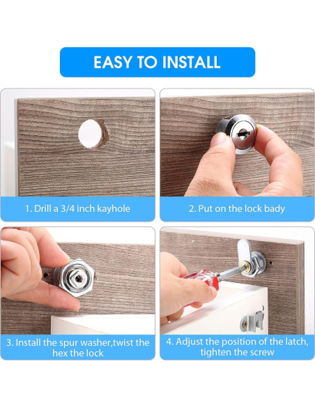 Juego de 16 Cerraduras de Gabinete Hotop con 32 Llaves 16 mm