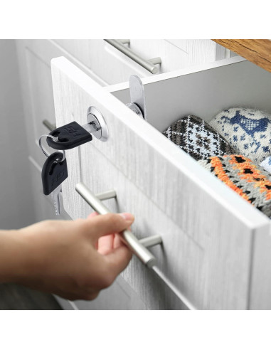 Juego de 16 Cerraduras de Gabinete Hotop con 32 Llaves 16 mm