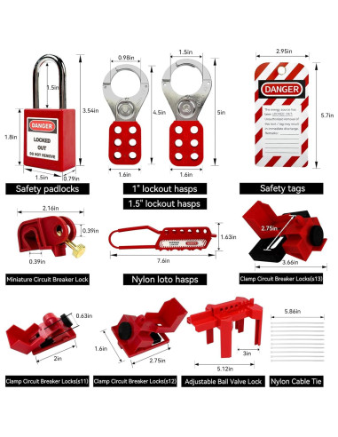 Kit de Bloqueo y Etiquetado BULANGDI 138 Piezas Seguridad Eléctrica