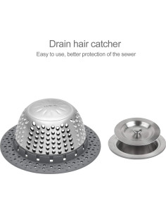 Protector de Drenaje LEKEYE 7070 Acero Inoxidable Gris 2