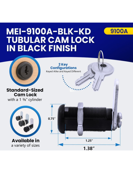 Cerradura de Tambor de Disco FJM Security 9100A Negra