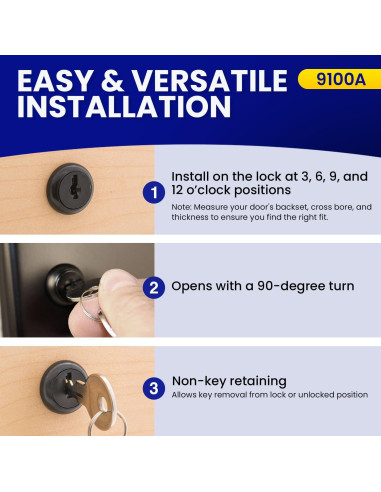 Cerradura de Tambor de Disco FJM Security 9100A Negra