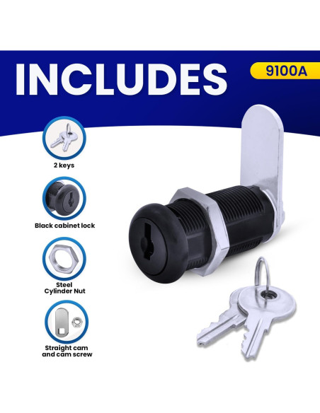 Cerradura de Tambor de Disco FJM Security 9100A Negra