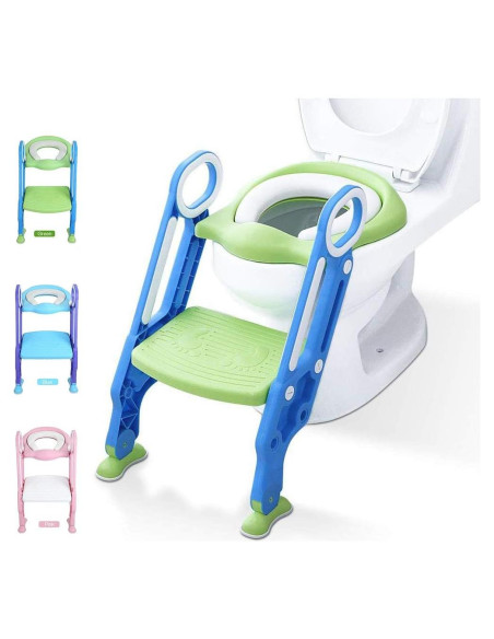 Asiento de Entrenamiento para Baño KATARUS Ajustable Verde-Azul