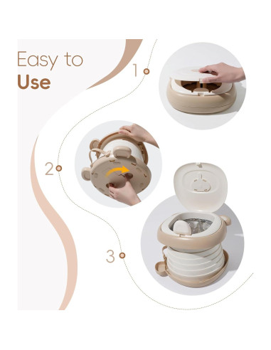 Asiento de Inodoro Plegable para Niños AKIMRABY - Portátil y Ligero