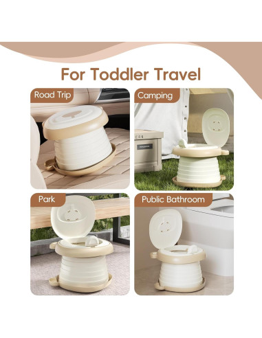 Asiento de Inodoro Plegable para Niños AKIMRABY - Portátil y Ligero