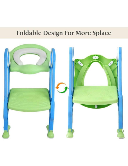 Asiento de Entrenamiento para Baño KATARUS Ajustable Verde-Azul