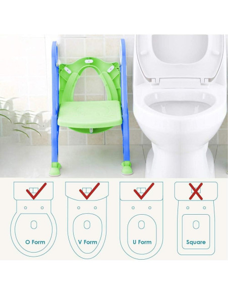 Asiento de Entrenamiento para Baño KATARUS Ajustable Verde-Azul