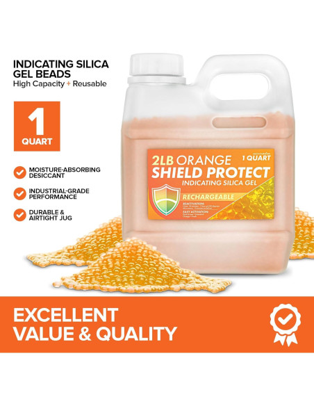 Perlas de Gel de Sílice 2 LB - Deshidratantes Reutilizables 3-5mm