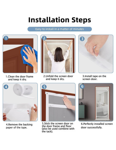 Puerta de Pantalla para Gatos QWR 32x80 cm Reforzada con Cremallera