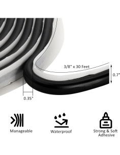Cinta de Sello de Butilo ZOOFOX 2 Rollos 0.96 cm x 4.57 m 2