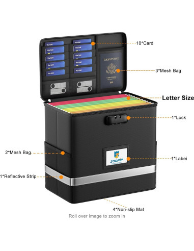 Caja de Archivos a Prueba de Fuego ZOOPIP con Cerradura 12L