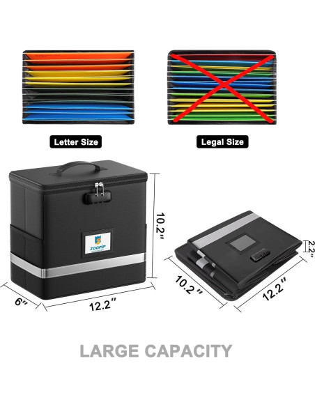 Caja de Archivos a Prueba de Fuego ZOOPIP con Cerradura 12L
