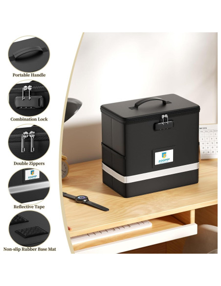 Caja de Archivos a Prueba de Fuego ZOOPIP con Cerradura 12L