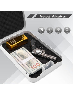 Caja Fuerte Portátil Sgorlds para Pistolas 23.9x16.8x4.6cm Blanca 2