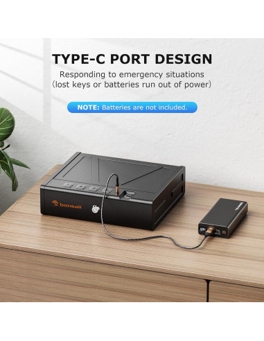 Caja Fuerte Biométrica Bonsaii para Pistolas - Acceso Rápido