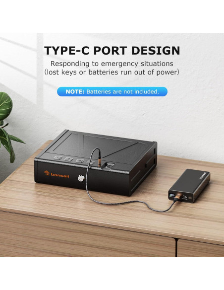 Caja Fuerte Biométrica Bonsaii para Pistolas - Acceso Rápido