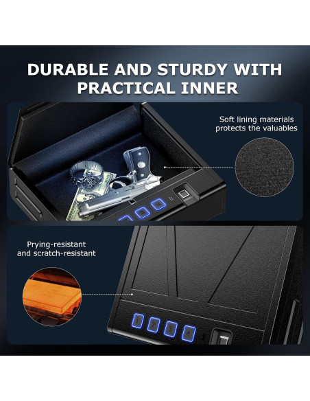 Caja Fuerte Biométrica Bonsaii para Pistolas - Acceso Rápido