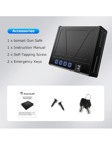Caja Fuerte Biométrica Bonsaii para Pistolas - Acceso Rápido